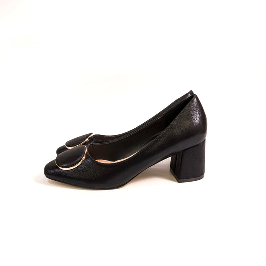 Cocco Ritz 1012 - Block Heels - Black Metalic Fabric