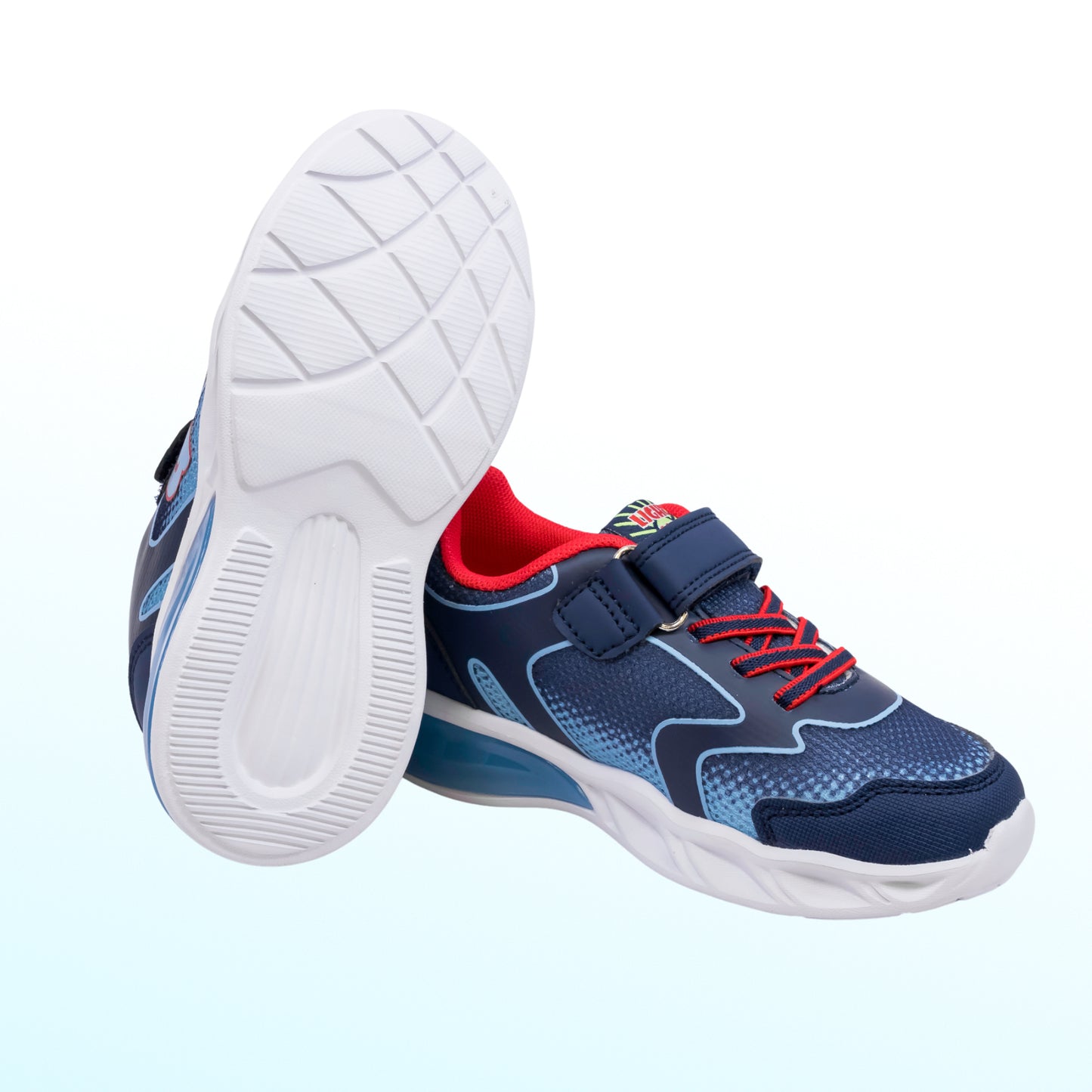 Garvalin - Boys Trainers Blue Red with Lights - 252828-A089