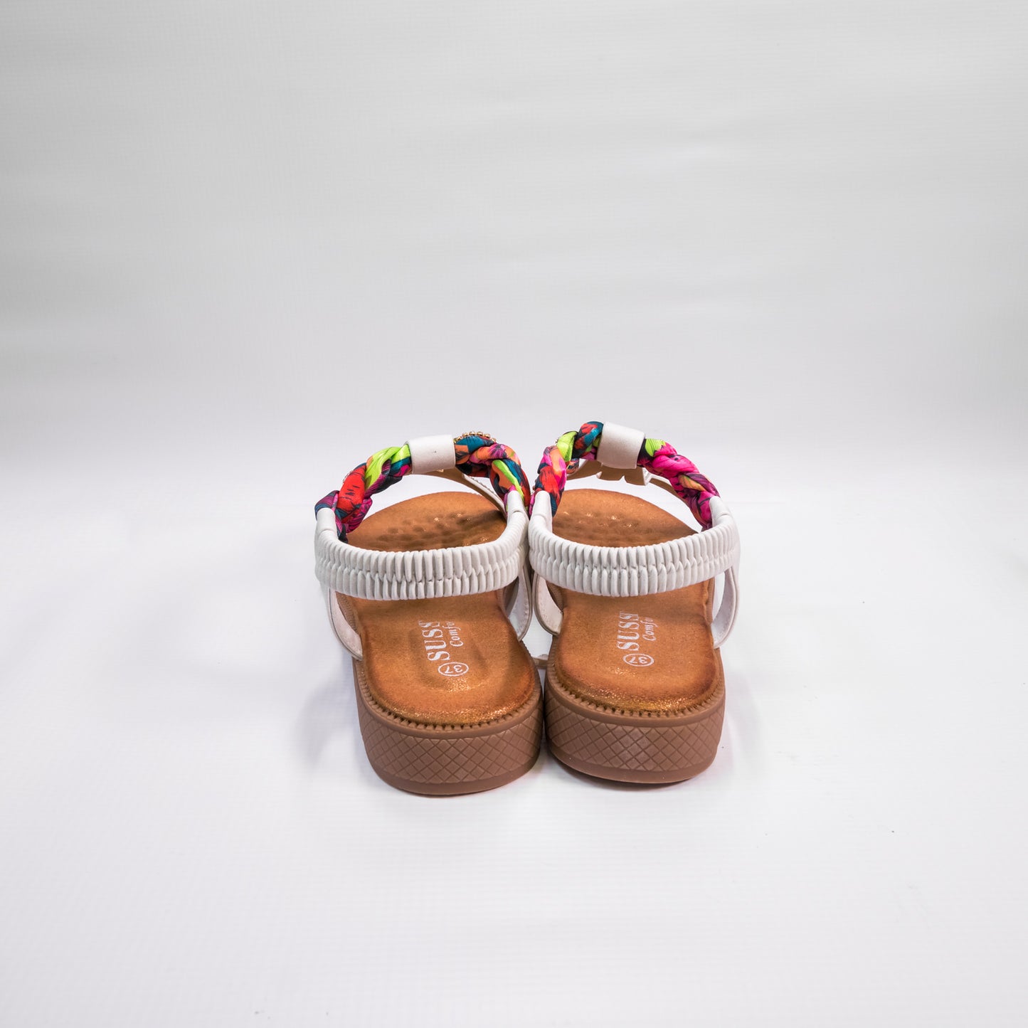 Susst - Heidi Womens Low Heel Ornate Sandal White - Heidi25