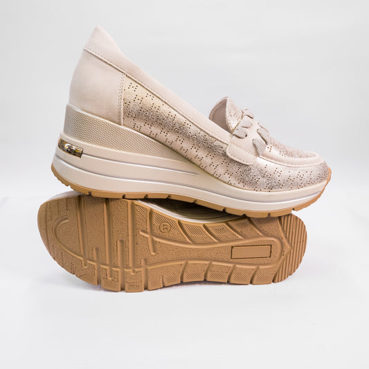 Susst - Flora Womens Wedge Casual Beige Shoes - Flora25