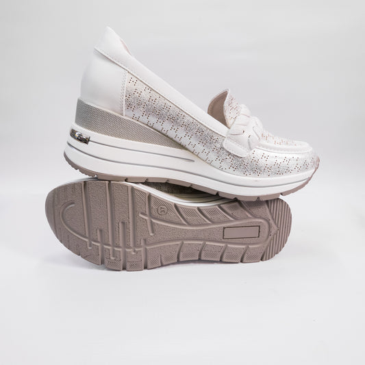 Susst - Flora Womens Wedge Casual White Shoes - Flora25