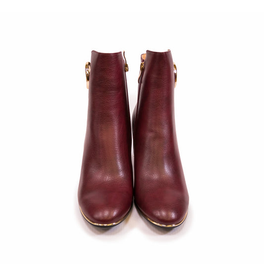 Susst - Beth Heeled Boots Burgundy/Gold - SUS BETH24