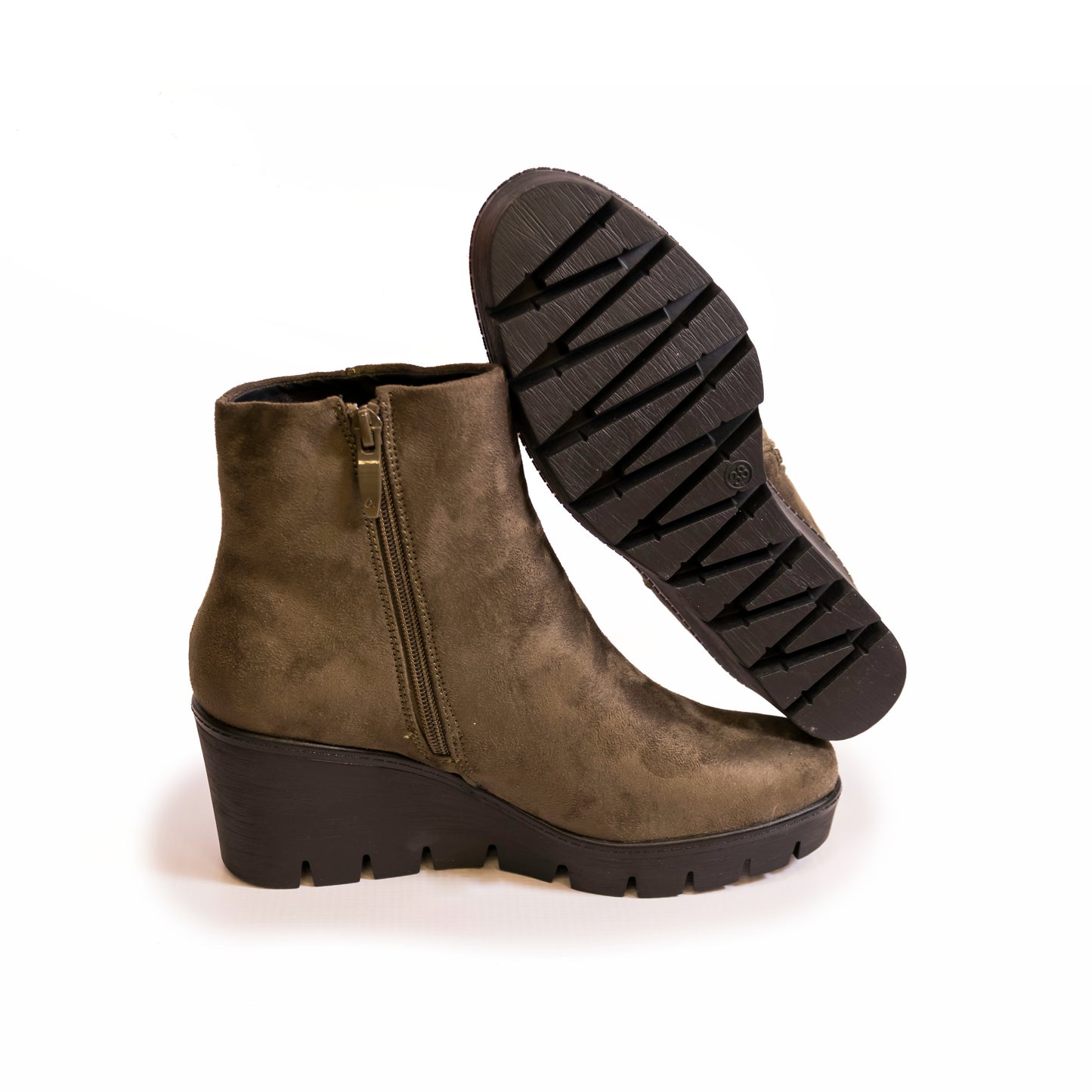 Susst - Buddy Ladies Wedge Ankle Boot Khaki - BUDDY24