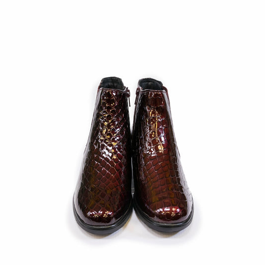 Corrib - Lesly Bordo Ladies Wedge Patent Leather Boot - LESLY24