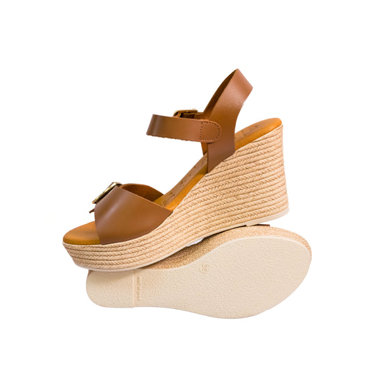 Oh My Sandals – Wedge Sandal Tan - 5726