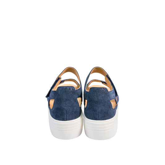 G Comfort - White Extra Wide Velcro Sandals Navy - S-5262