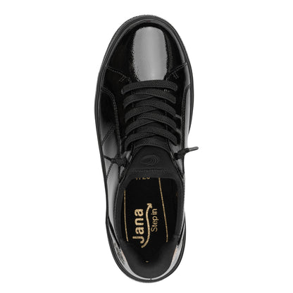 Jana 23764 Ladies Trainer Black Patent