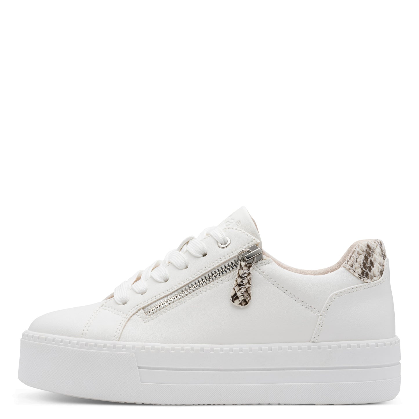 Jana Ladies Platform Trainers - 23767- White