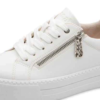 Jana Ladies Platform Trainers - 23767- White