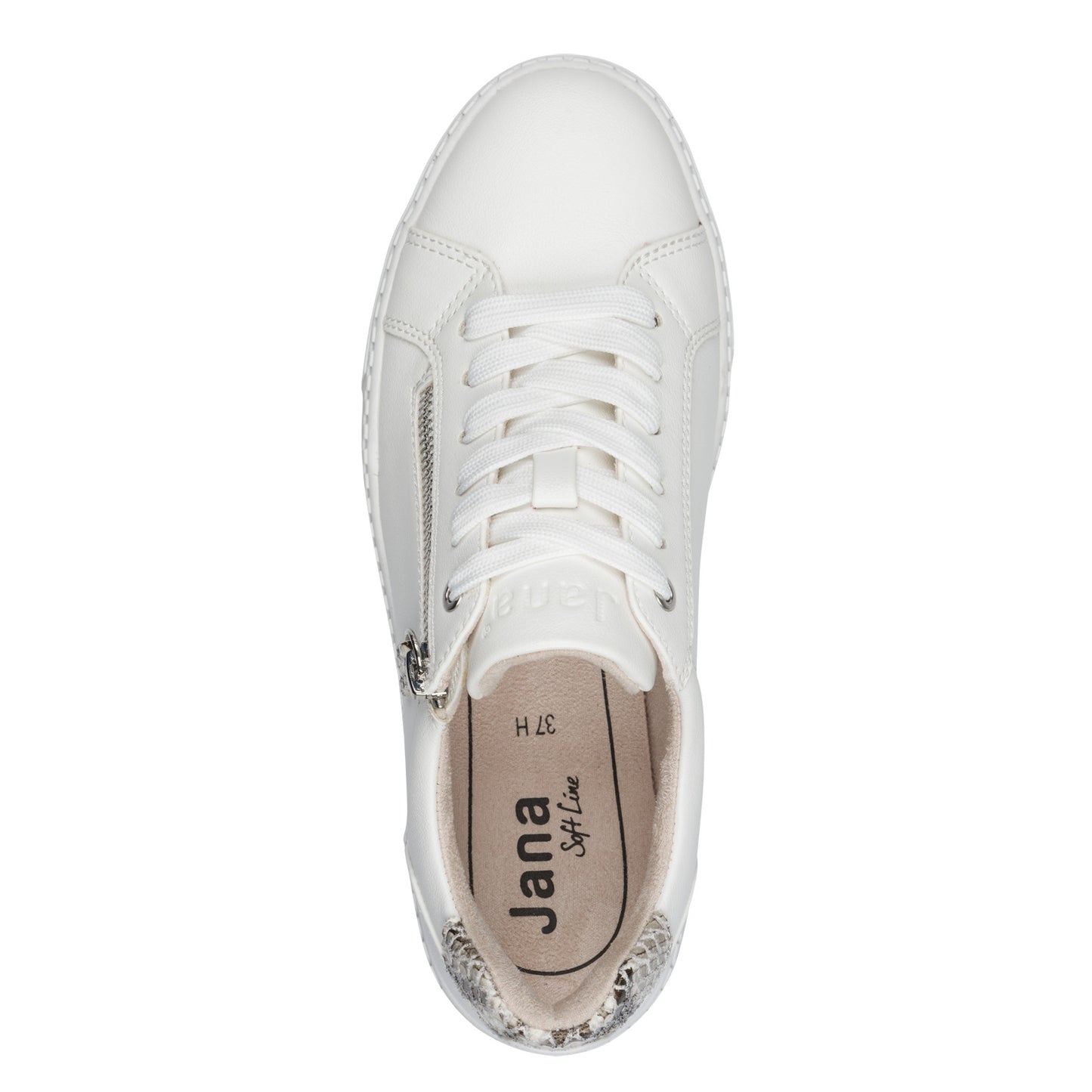 Jana Ladies Platform Trainers - 23767- White