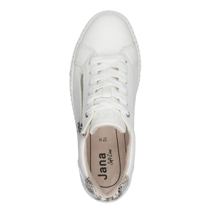 Jana Ladies Platform Trainers - 23767- White
