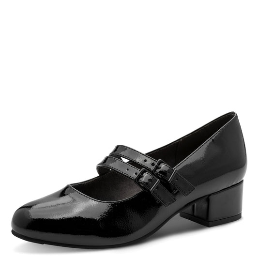 Jana 24366 Block Heel Mary Jane Patent Shoe