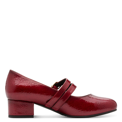Jana 24366 Block Heel Red Patent Mary Jane