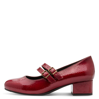 Jana 24366 Block Heel Red Patent Mary Jane
