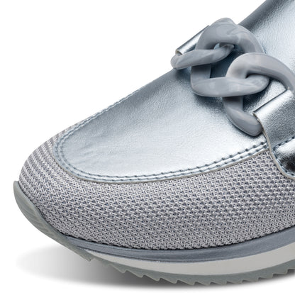 Jana - 24766 Vegan Loafers Denim Metallic
