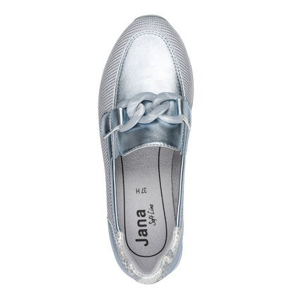 Jana - 24766 Vegan Loafers Denim Metallic