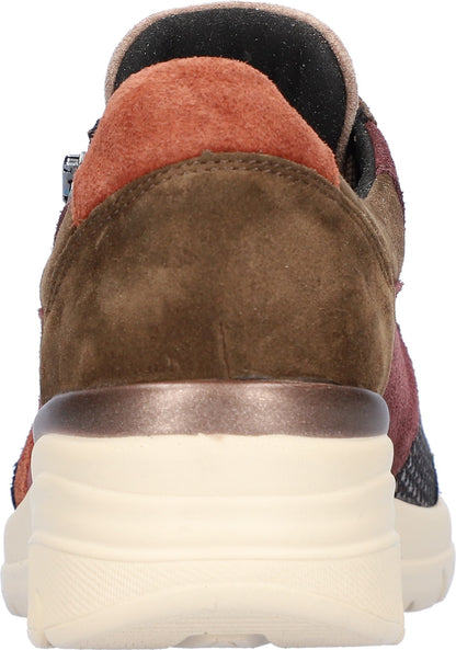 Waldlaufer Ladies Wide Fit Trainers - 927H02 - Burgundy/Multi