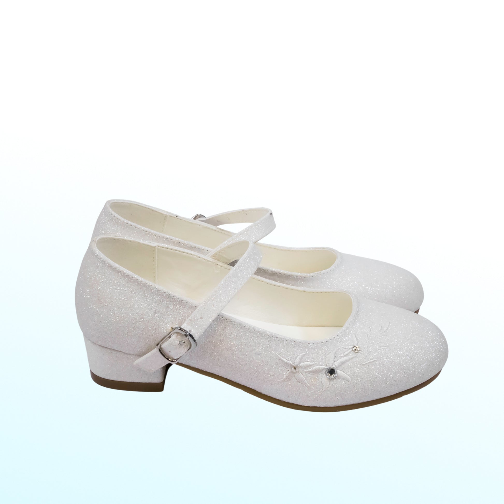 Dubarry Vicky Girls Communion Shoes White Glitter – Luke O'Brien