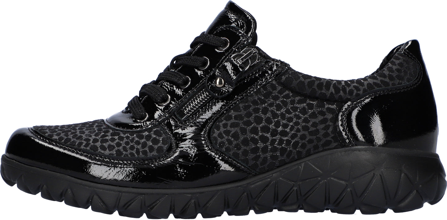 Waldlaufer Ladies Wide Fit Trainers - H89001 - Black Patent