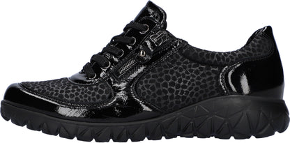 Waldlaufer Ladies Wide Fit Trainers - H89001 - Black Patent
