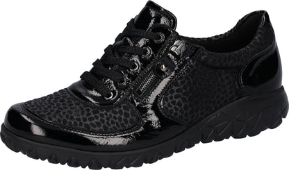 Waldlaufer Ladies Wide Fit Trainers - H89001 - Black Patent
