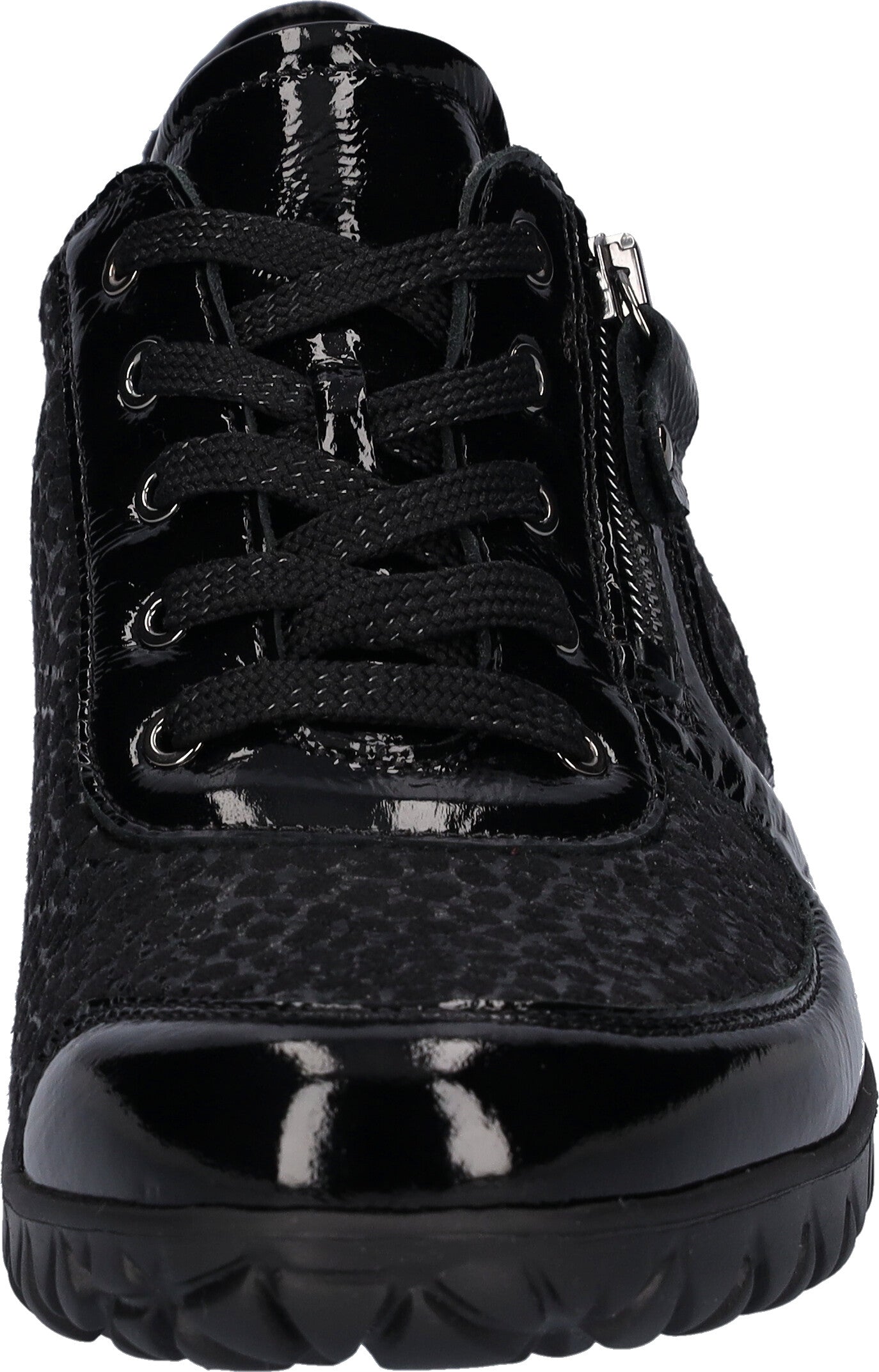 Waldlaufer Ladies Wide Fit Trainers - H89001 - Black Patent