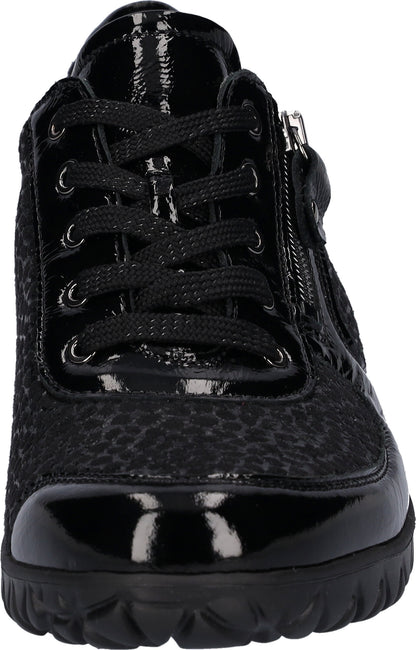 Waldlaufer Ladies Wide Fit Trainers - H89001 - Black Patent