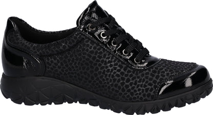 Waldlaufer Ladies Wide Fit Trainers - H89001 - Black Patent