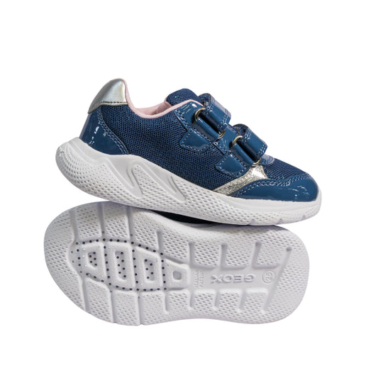 Geox - Infant Girls Sprintye Sneakers Navy Silver - B554TA