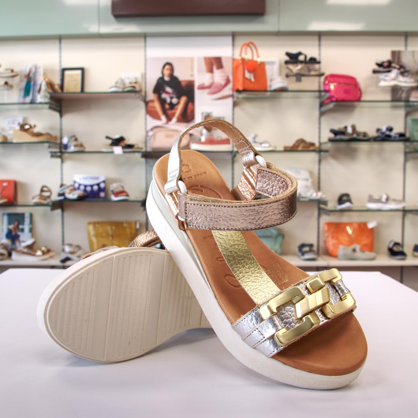 Oh My Sandals – Low Wedge Sandal – Gold – Luke O'Brien Shoes